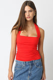 Camila Strapless Ruched Halter Top