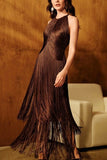 Ella Fringe Halter Dress