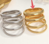 Chunky Stretch Bangle- Stainless Steel