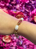 FRESH WATER PEARL GOLD BRACELET- WATER RESISTANT