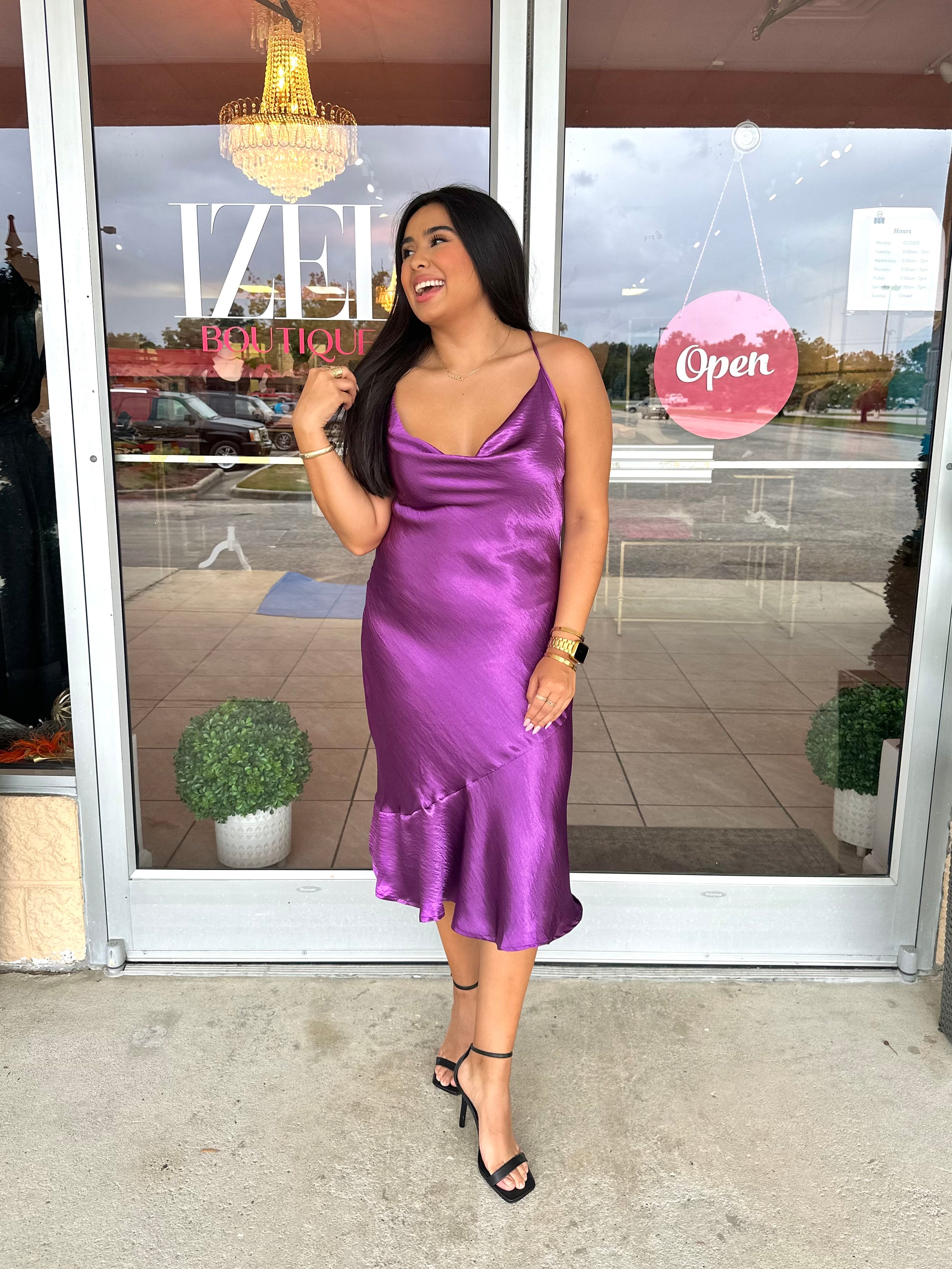serena purple dress Serena Satin Dress | Made To Order Rose Petal