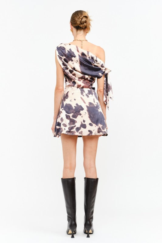 satin cow print dress Zara Cow Print Satin Dress by Zara