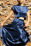 Everything Is Possible Navy Midi Skirt
