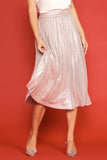 Lover's Foil Pleated Midi Skirt