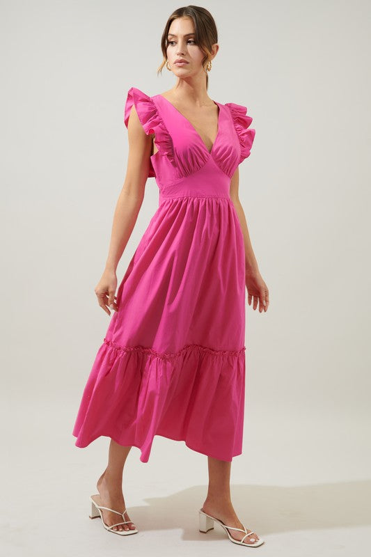 Pretty Pinks Midi Dress