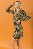 GOLD HOLIDAY WRAP DRESS
