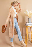 TAUPE LONG OPEN CARDIGAN
