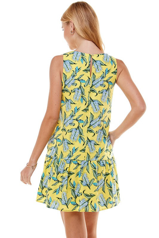 Tropical Escape Yellow Mini Dress